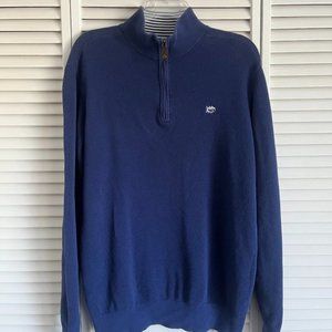 Southern Tide Club quarter zip pullover navy & white men’s medium